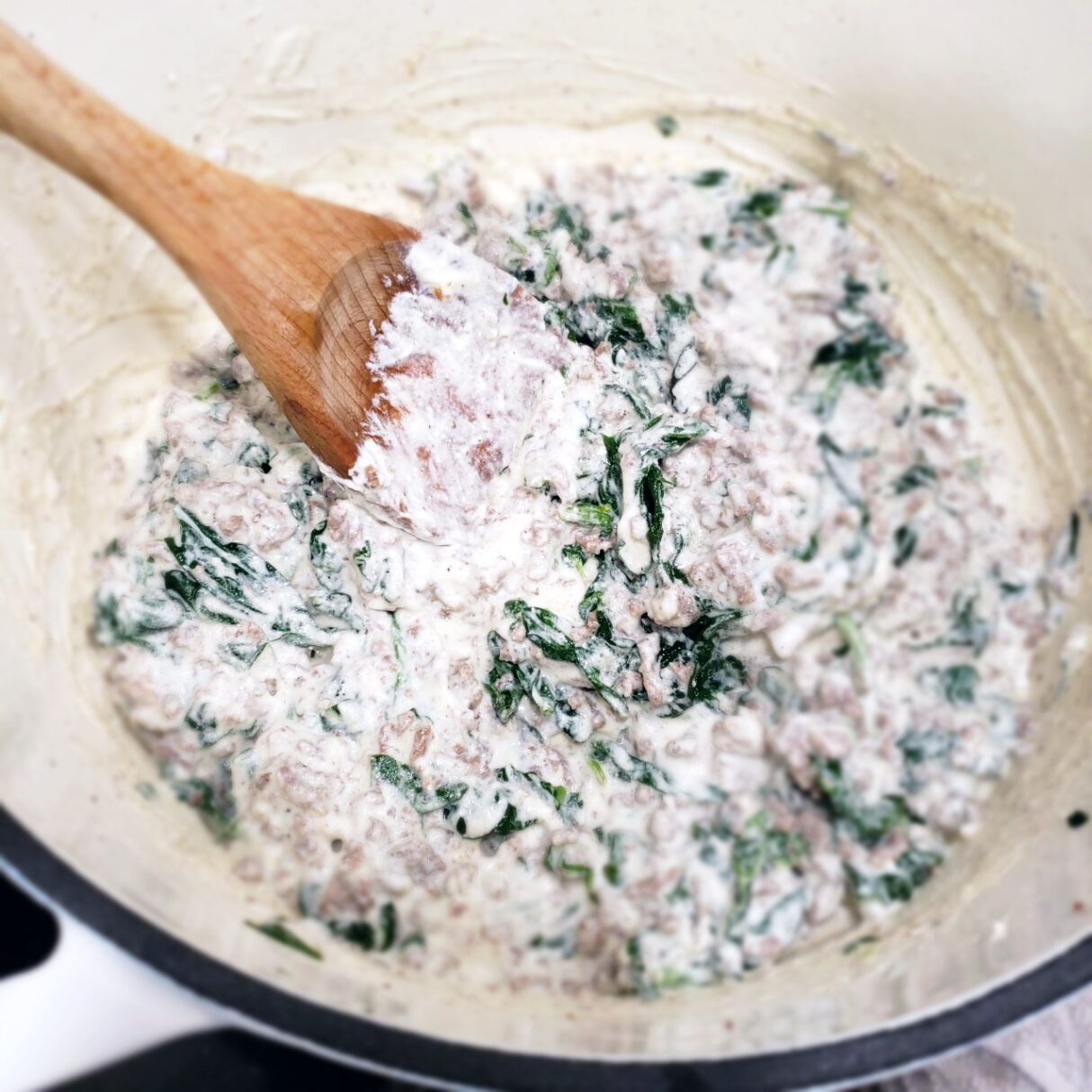 Easy Spinach and Meat Lasagna with No-Boil Noodles | Time for the Table