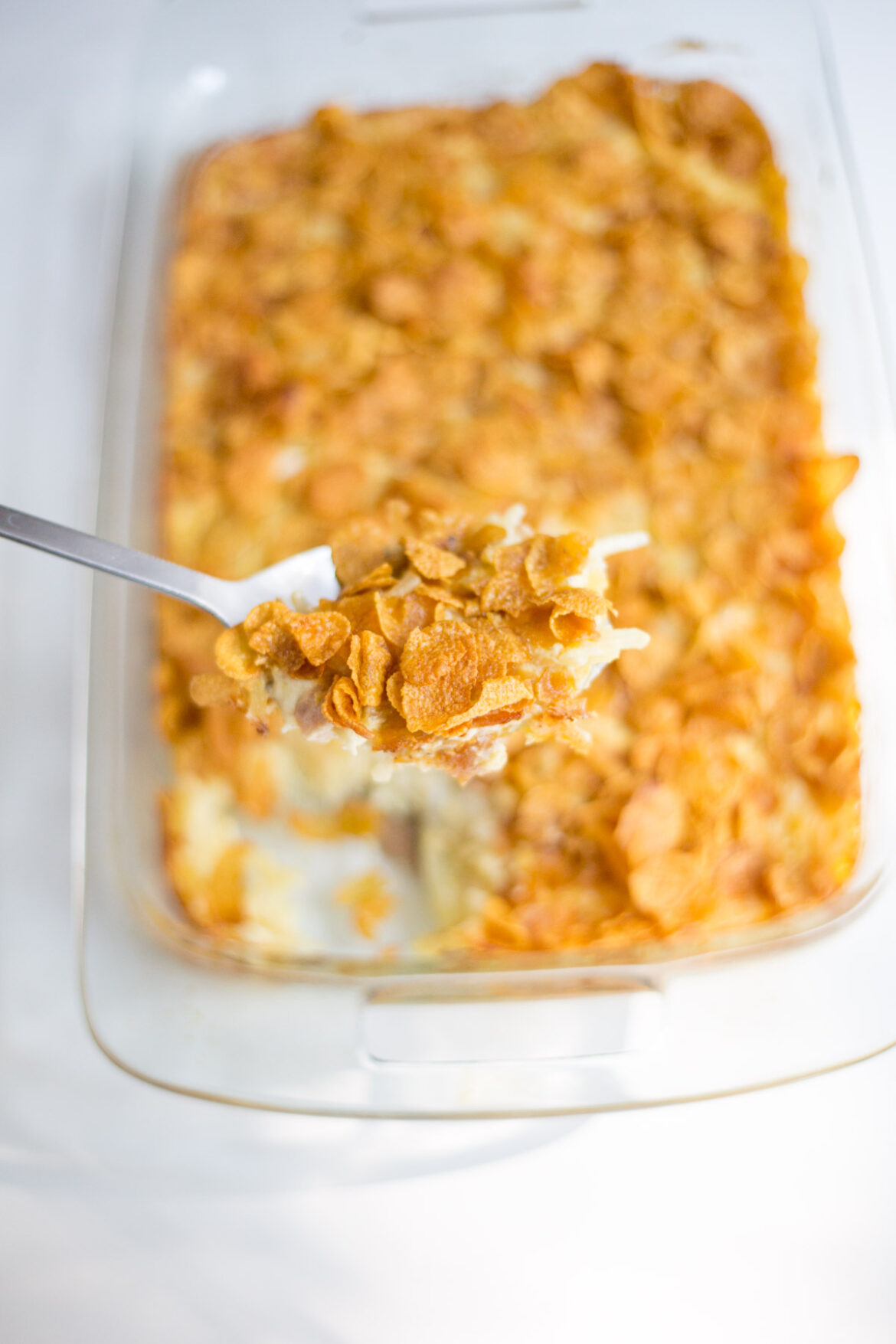 Hash Brown Casserole with Corn Flakes