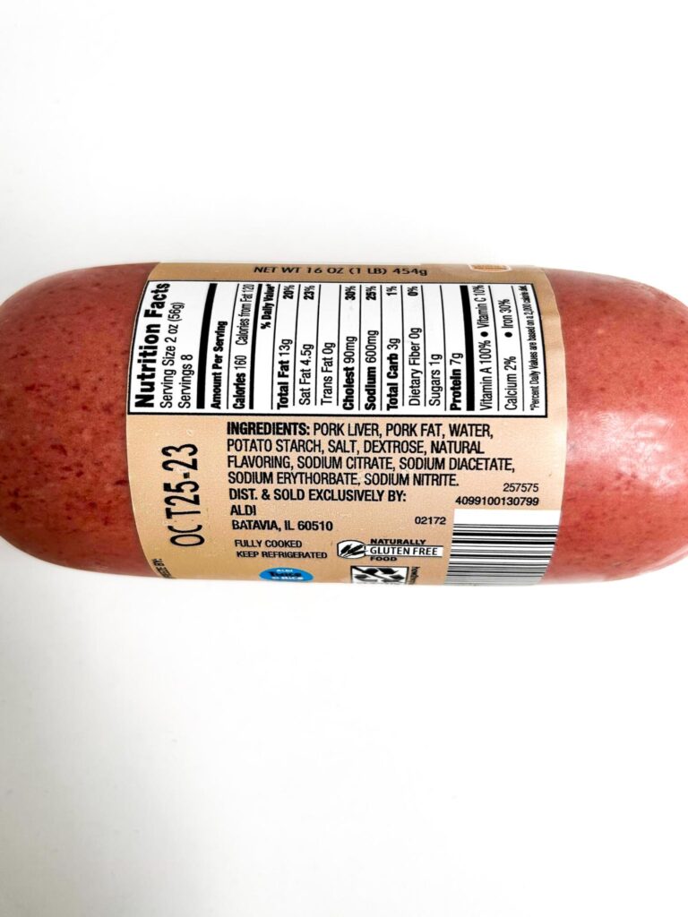Aldi Braunschweiger German Liverwurst Sausage