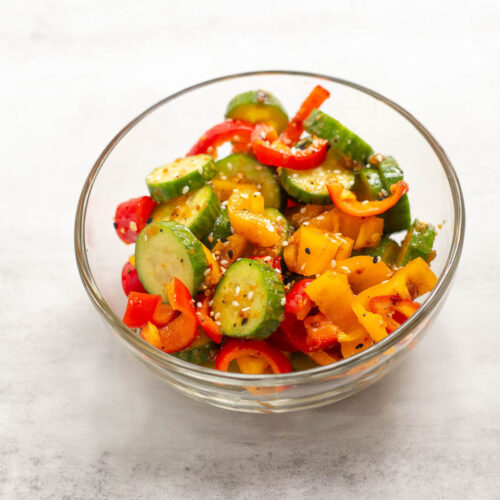 TikTok Viral Cucumber & Sweet Bell Pepper Salad